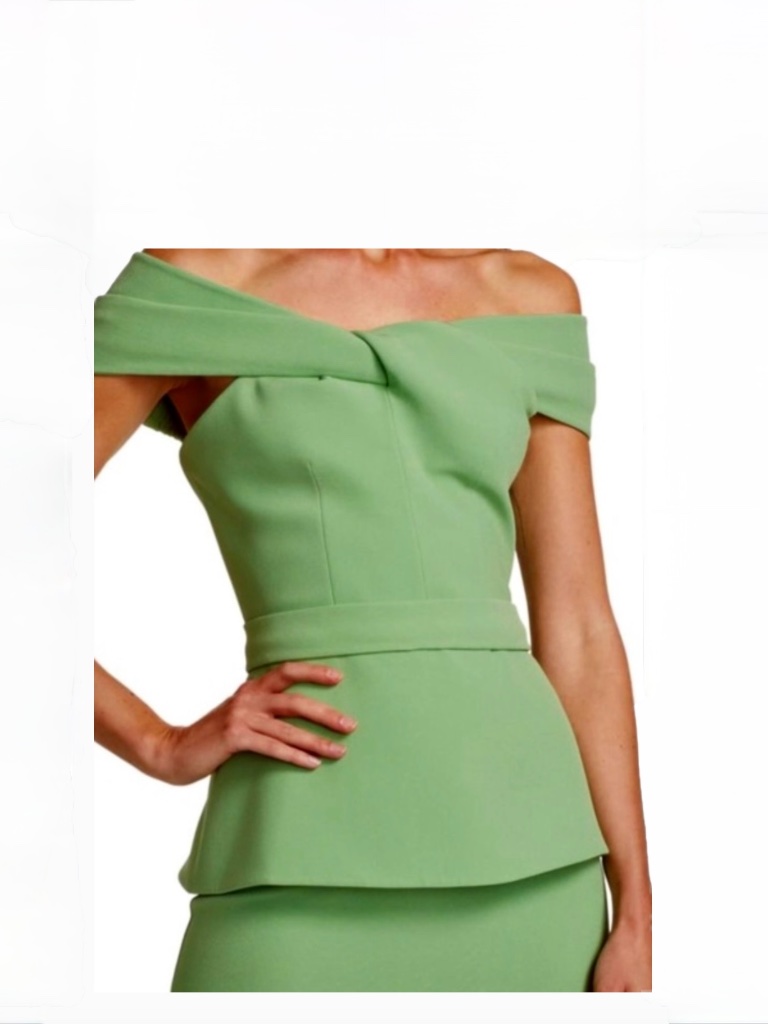 Safiyaa Mabel-Off-The-Shoulder Apple Green Peplum Top. New With Tags — image 8 of 8